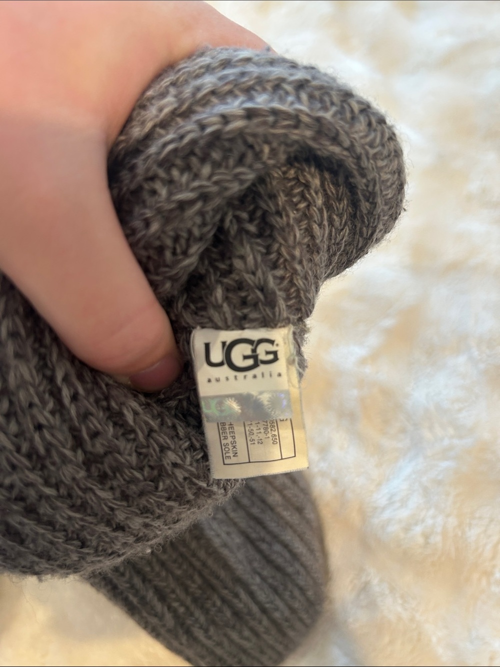UGG Gray Ribbed Knit Boot Socks - Picture 2 of 10